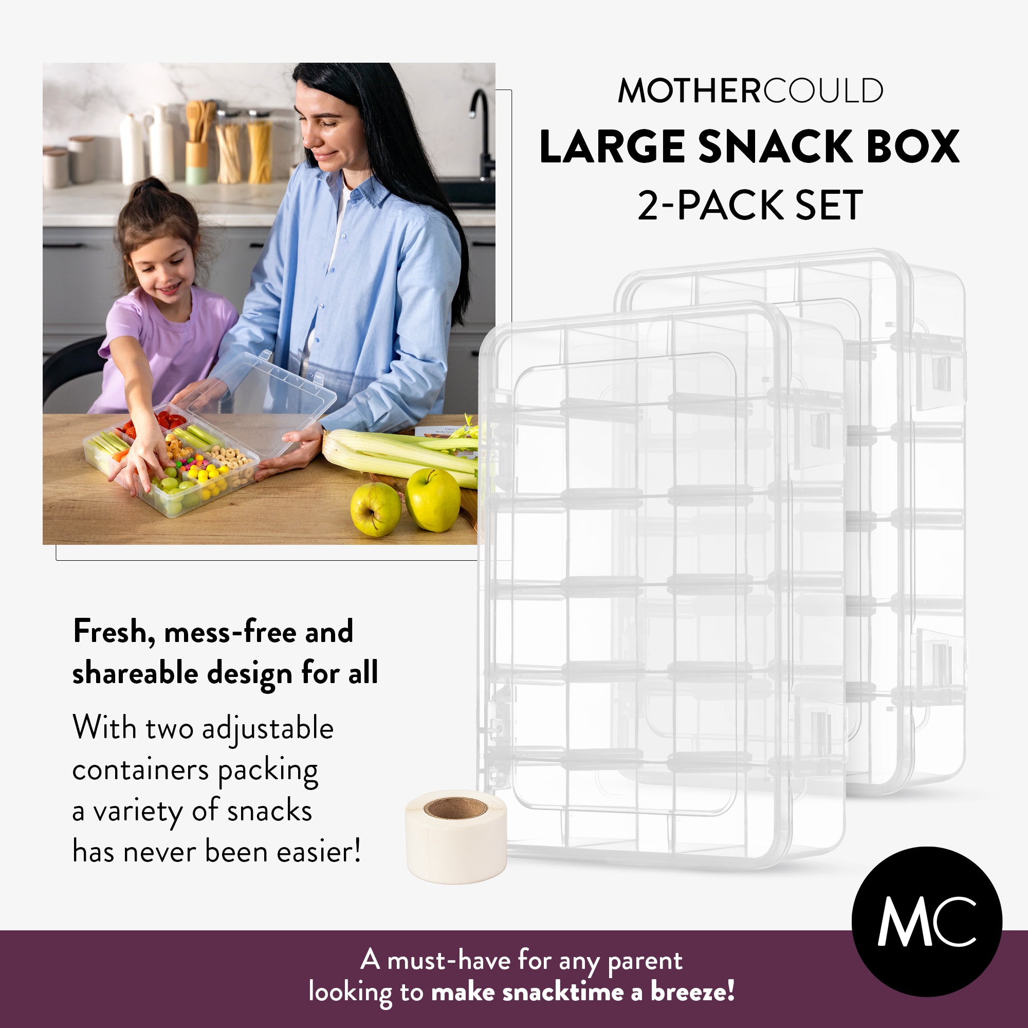 Large Snack Box Set for Kids (Set of 2)