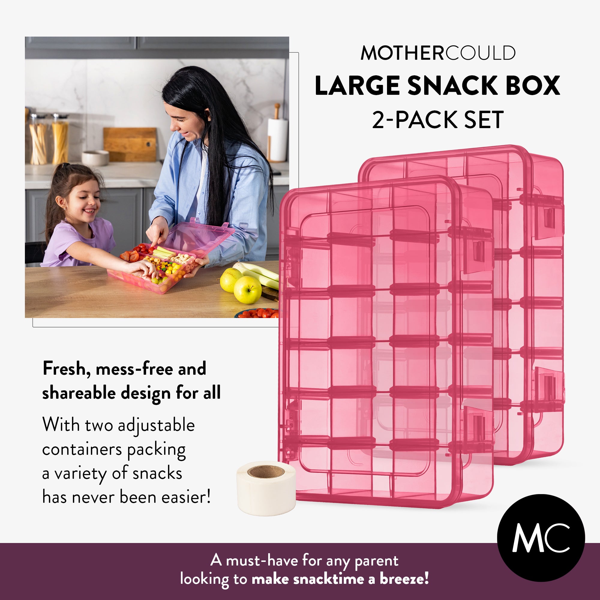 Large Snack Box Set for Kids (Set of 2)