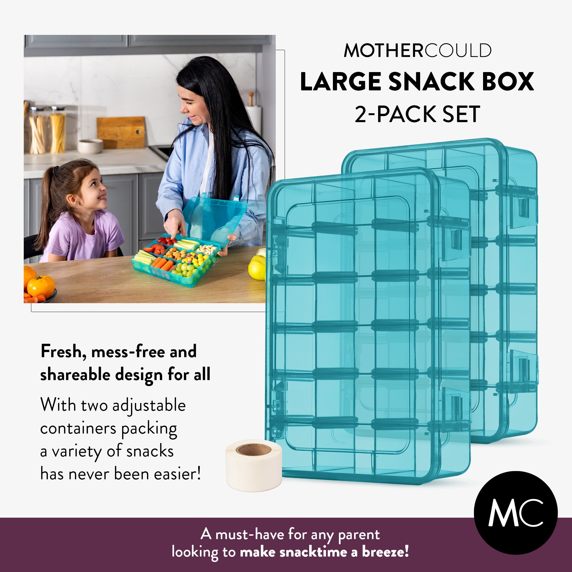 Large Snack Box Set for Kids (Set of 2)