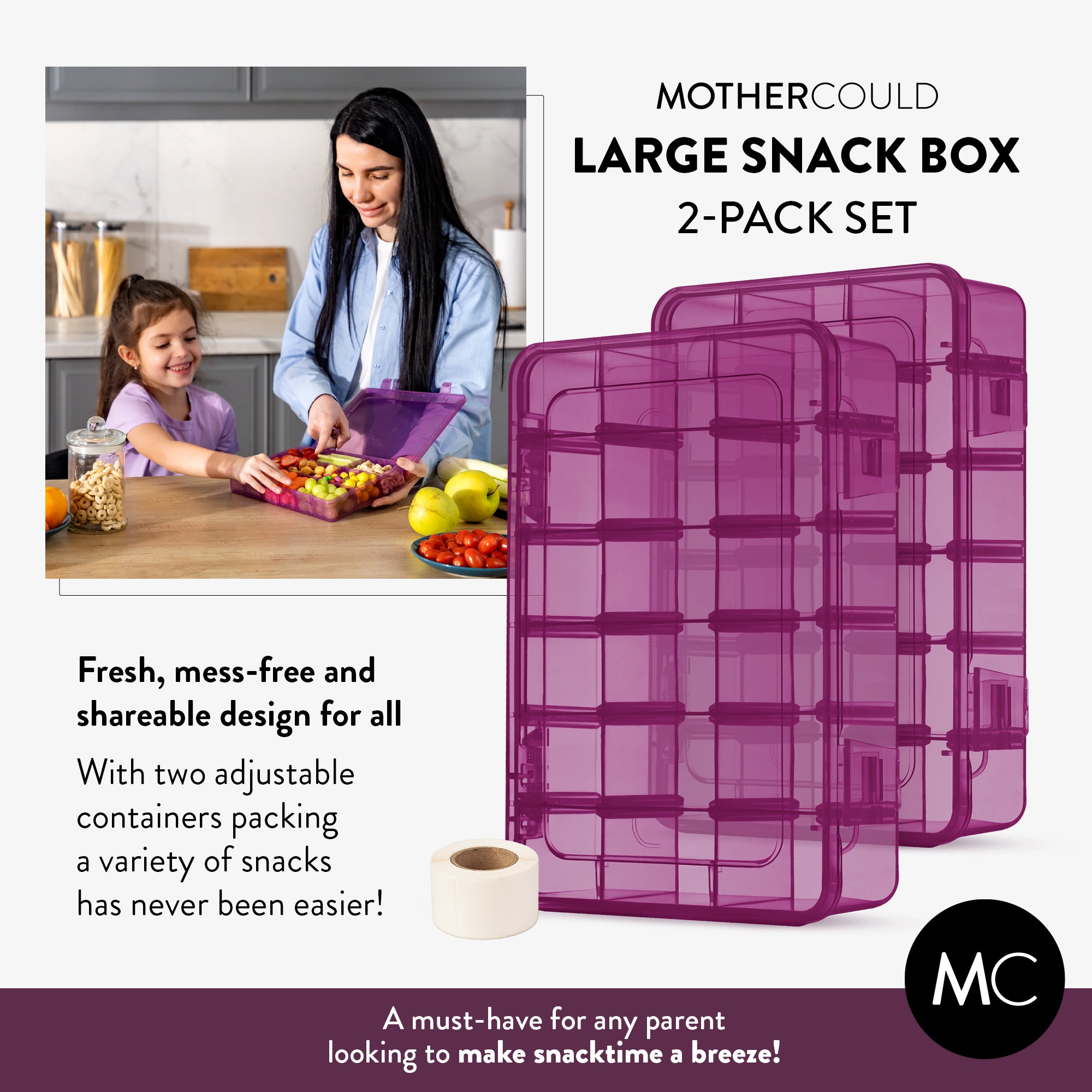 Large Snack Box Set for Kids (Set of 2)
