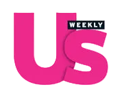 Pink 'Us Weekly' logo on a white background