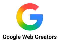 Google Web Creators logo with a colorful 'G' on a white background